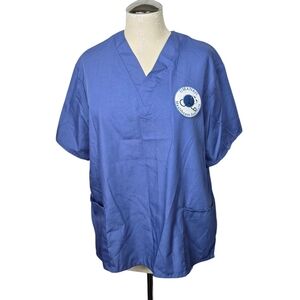 Natural Uniforms Blue V Neck Scrub Top S